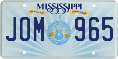 MS license plate JOM965