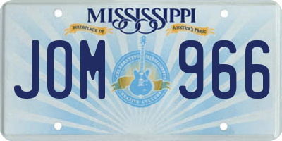 MS license plate JOM966