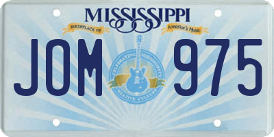 MS license plate JOM975