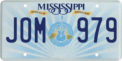 MS license plate JOM979