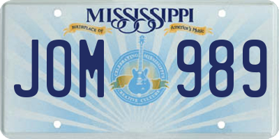 MS license plate JOM989