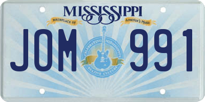 MS license plate JOM991