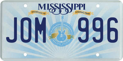 MS license plate JOM996