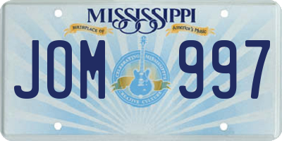 MS license plate JOM997