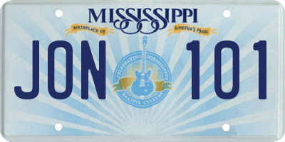 MS license plate JON101