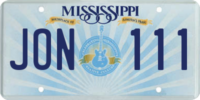 MS license plate JON111