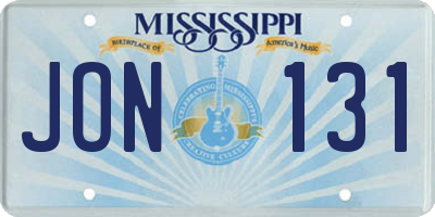 MS license plate JON131