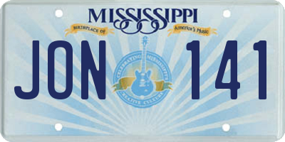 MS license plate JON141