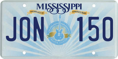 MS license plate JON150