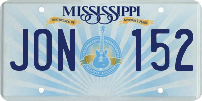MS license plate JON152