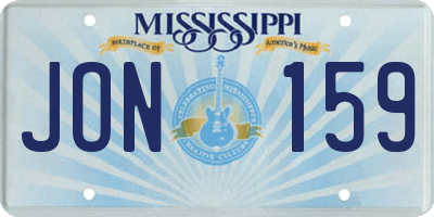 MS license plate JON159