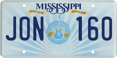 MS license plate JON160