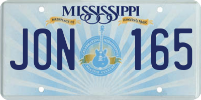 MS license plate JON165