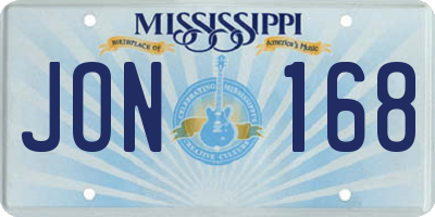 MS license plate JON168