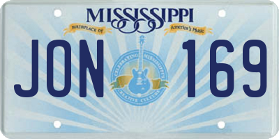 MS license plate JON169