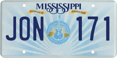 MS license plate JON171