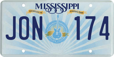 MS license plate JON174