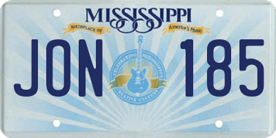 MS license plate JON185
