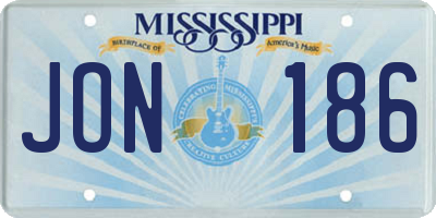 MS license plate JON186