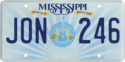 MS license plate JON246