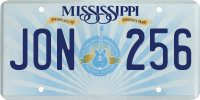 MS license plate JON256