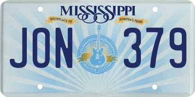 MS license plate JON379