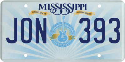 MS license plate JON393