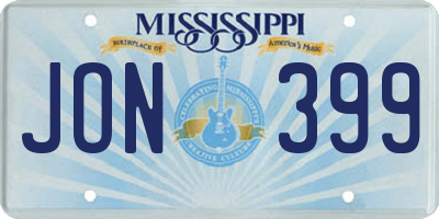 MS license plate JON399