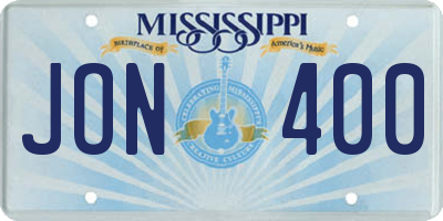 MS license plate JON400