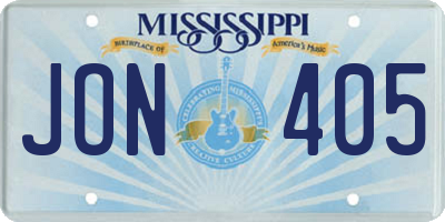 MS license plate JON405