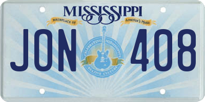 MS license plate JON408
