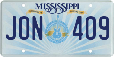 MS license plate JON409