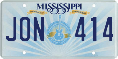 MS license plate JON414