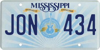 MS license plate JON434