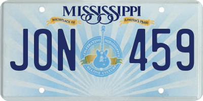 MS license plate JON459