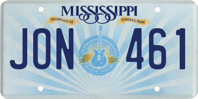 MS license plate JON461