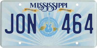 MS license plate JON464