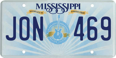 MS license plate JON469