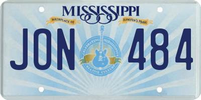 MS license plate JON484