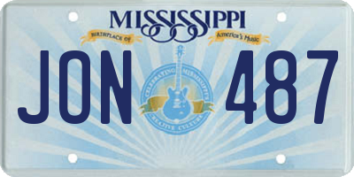 MS license plate JON487