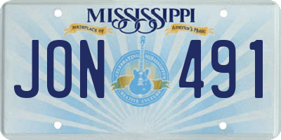 MS license plate JON491