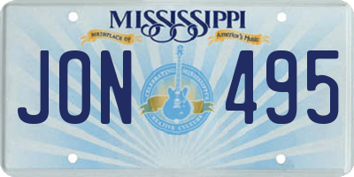 MS license plate JON495