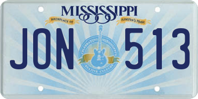 MS license plate JON513