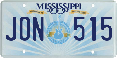 MS license plate JON515