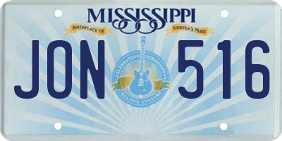 MS license plate JON516