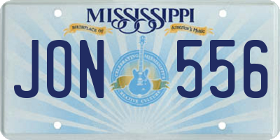 MS license plate JON556