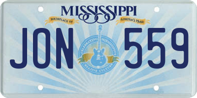 MS license plate JON559