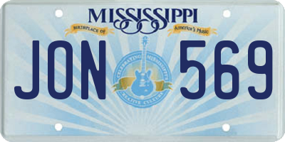 MS license plate JON569