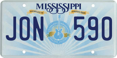 MS license plate JON590