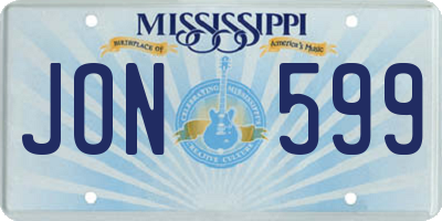 MS license plate JON599